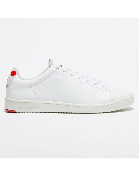 Sneakers en Cuir Blazon Sport Made in France blanc/rouge